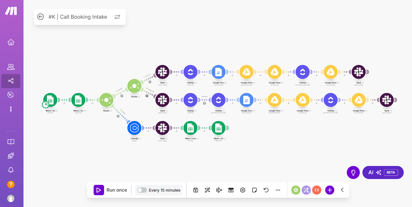 Call Booking Intake Scenario